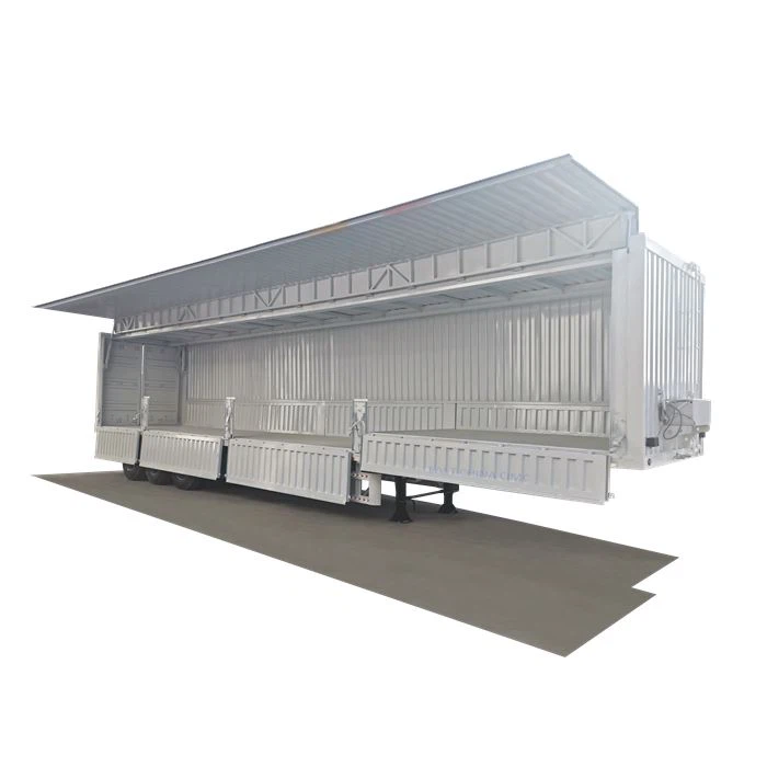 Puspiekabe ar spārnu korpusu